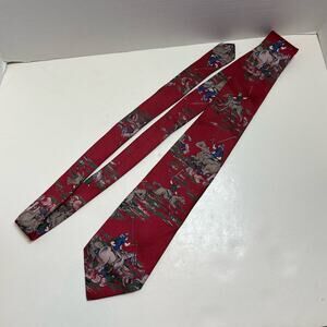 Polo Ralph Lauren 100% Silk Vintage Hand Sewn Tie Red Necktie